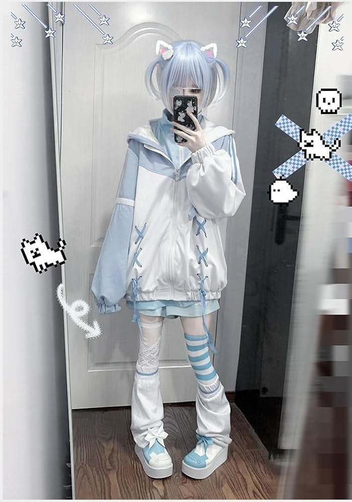OATSBAS Cute Zip Up Hoodies for Women Watercolor Harajuku